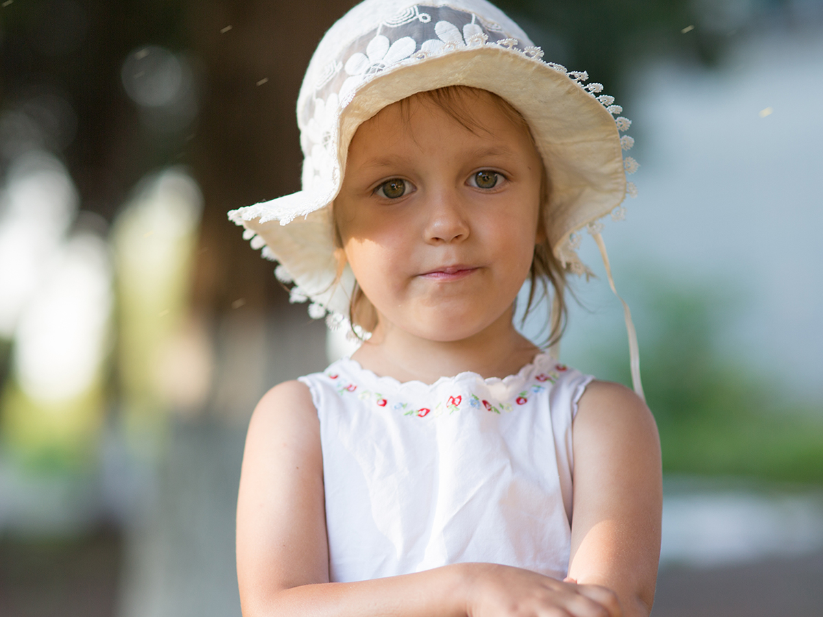 Girl Getting stung by an insect