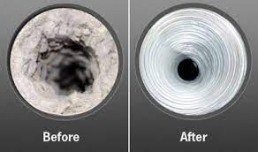 Dryer vent before and after